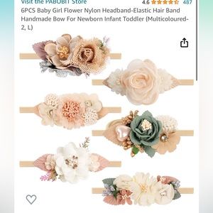 Floral baby headbands- new in package